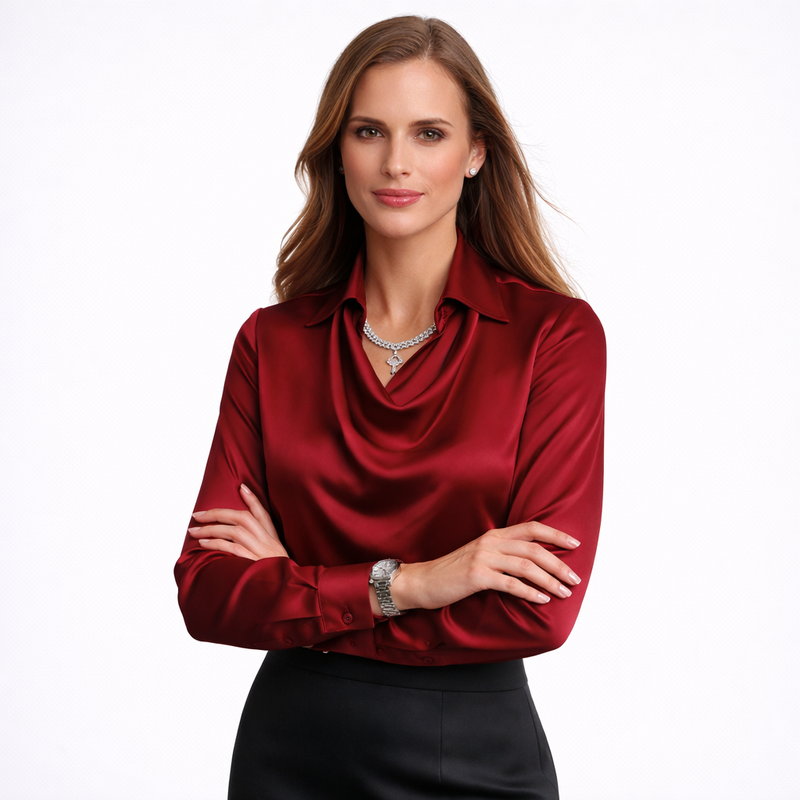 Blusa de Satén con Botonadura de Alma Sotelo — foto 1 de 6