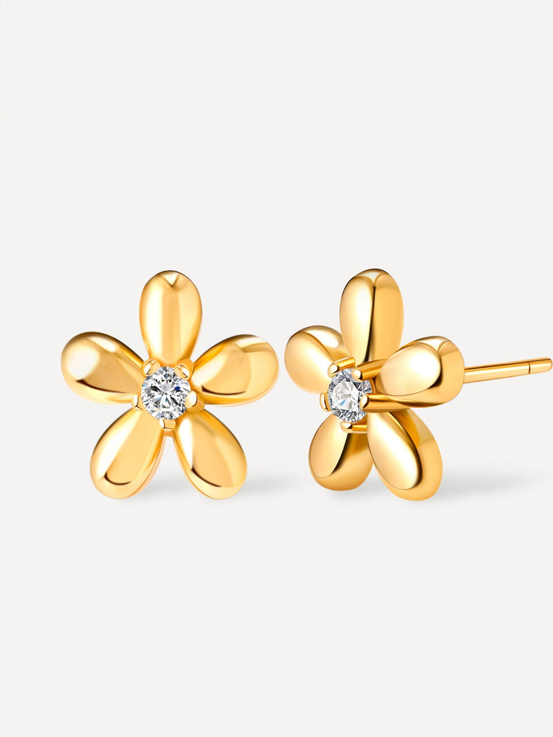 Pendientes Flor Dorada de Alma Sotelo — Dorado