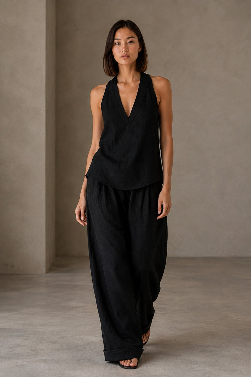 Conjunto halter en Negro — frontal