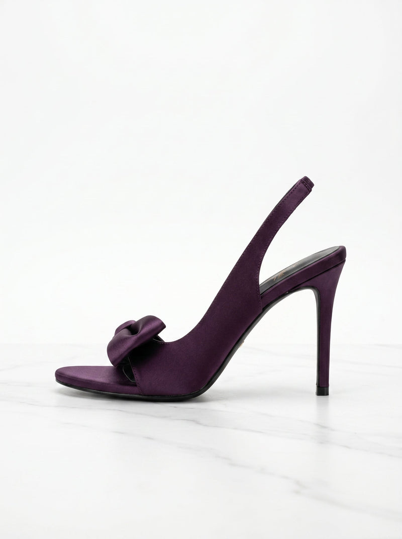 Slingback de Satén con Lazo de Alma Sotelo — Morado