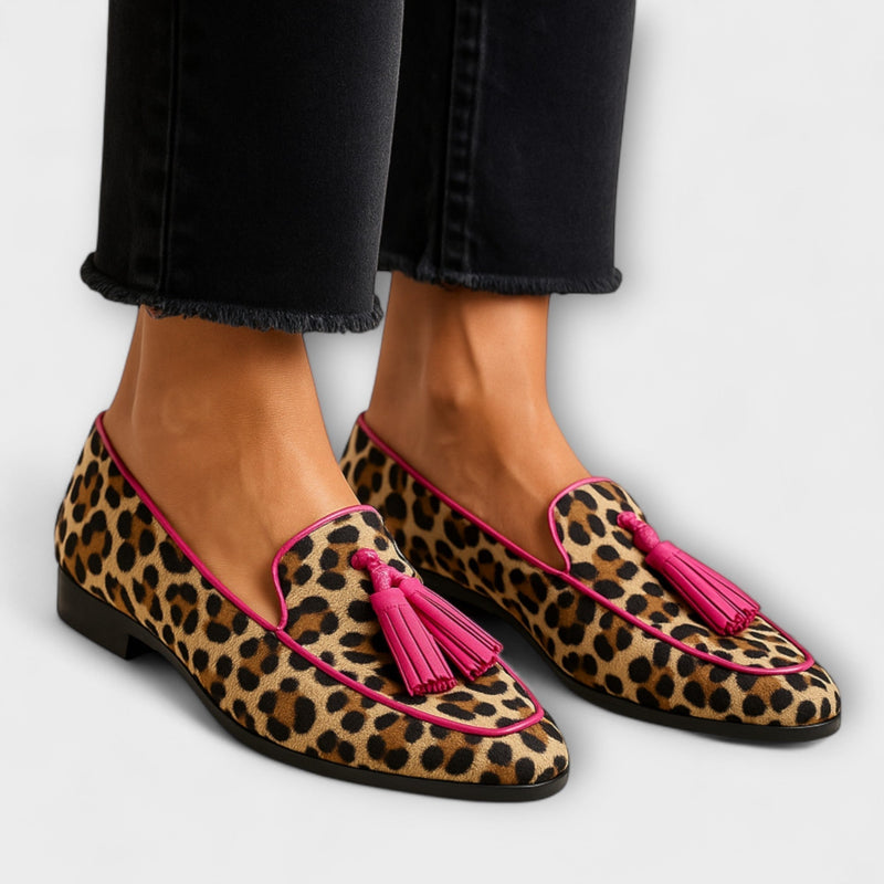 Zapatillas Lana Impresas con Borlas Decorativas