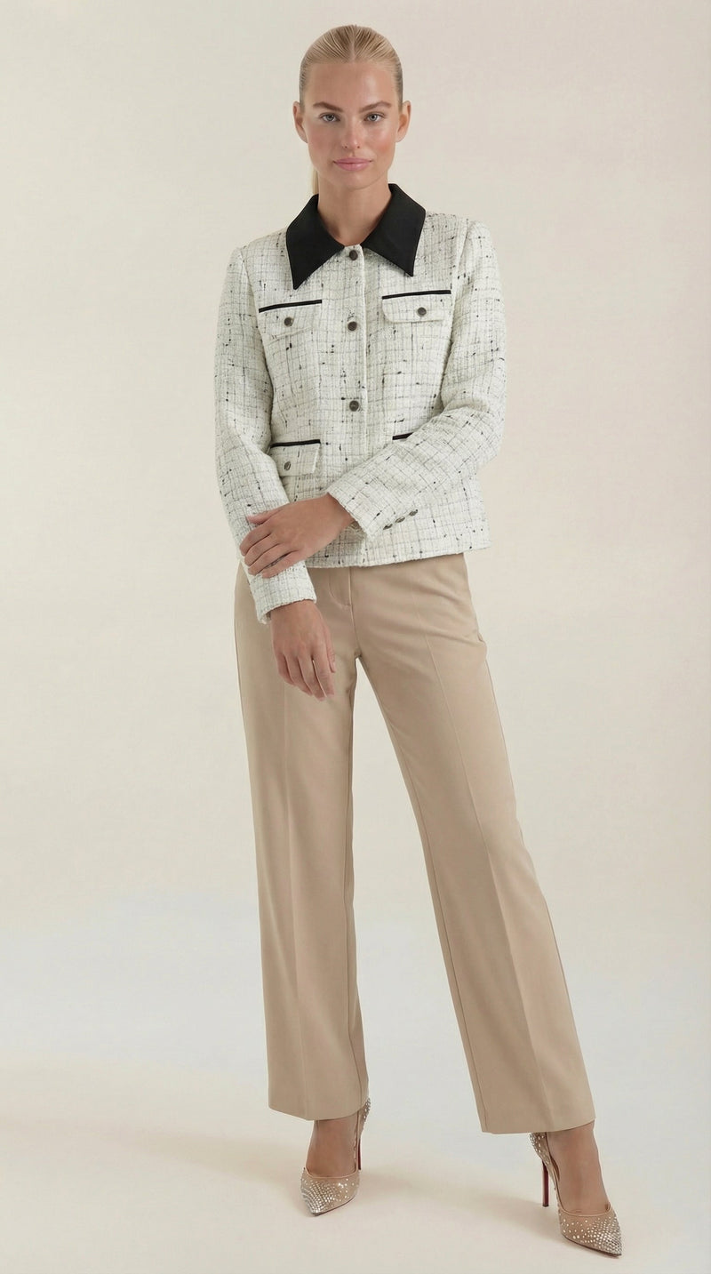 Chaqueta de Tweed Heidi de Alma Sotelo — Blanco