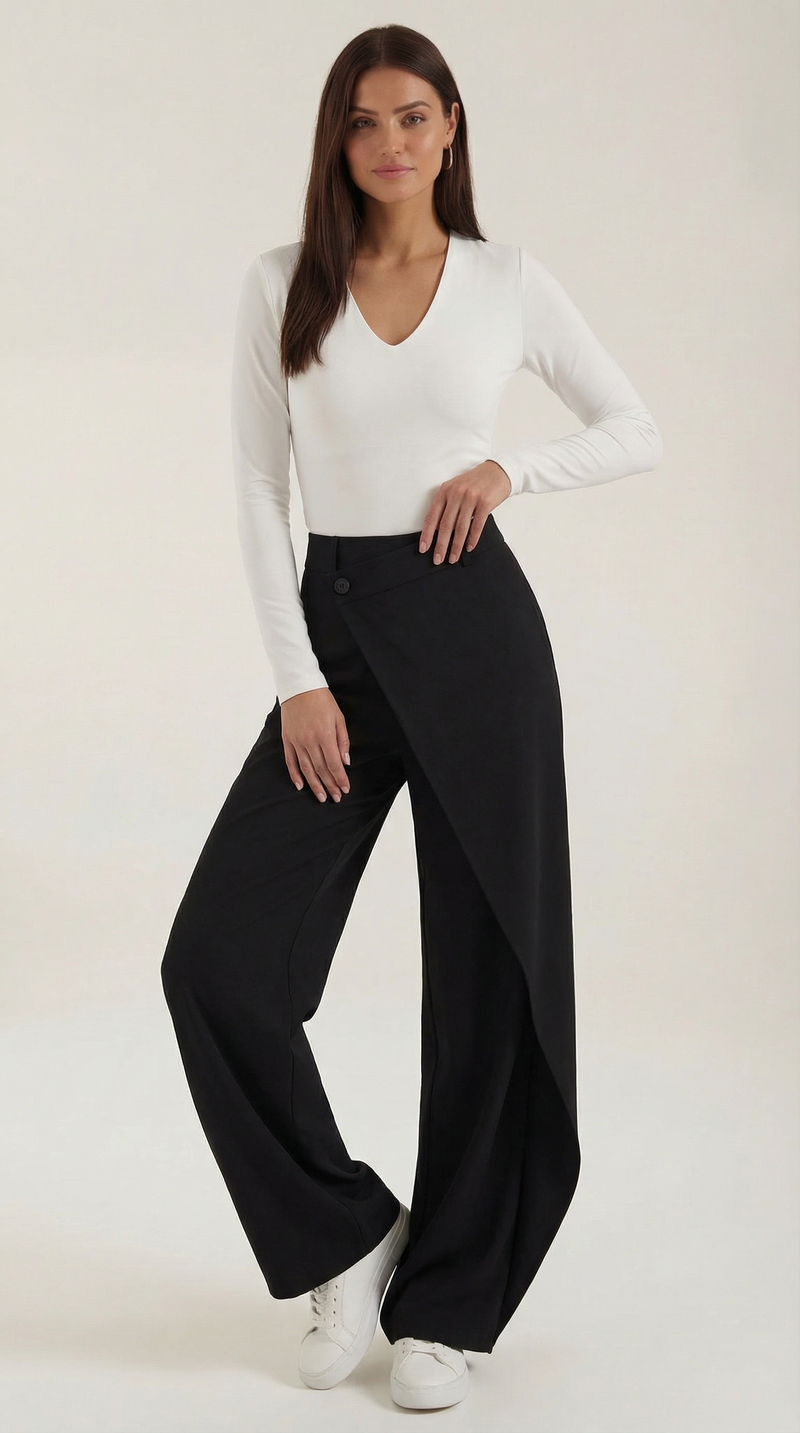 Pantalón de vestir con cierre asimétrico