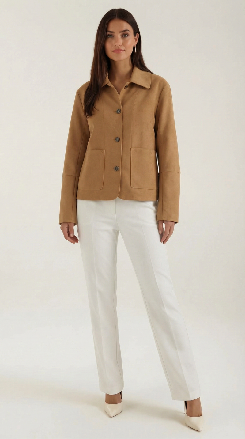 Chaqueta Suave Julie Camel de Alma Sotelo — Camel