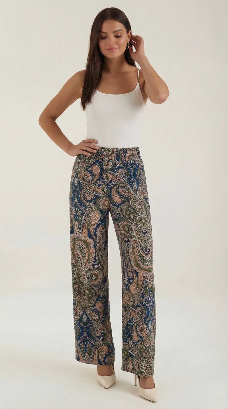 Pam | Pantalón paisley de pierna ancha