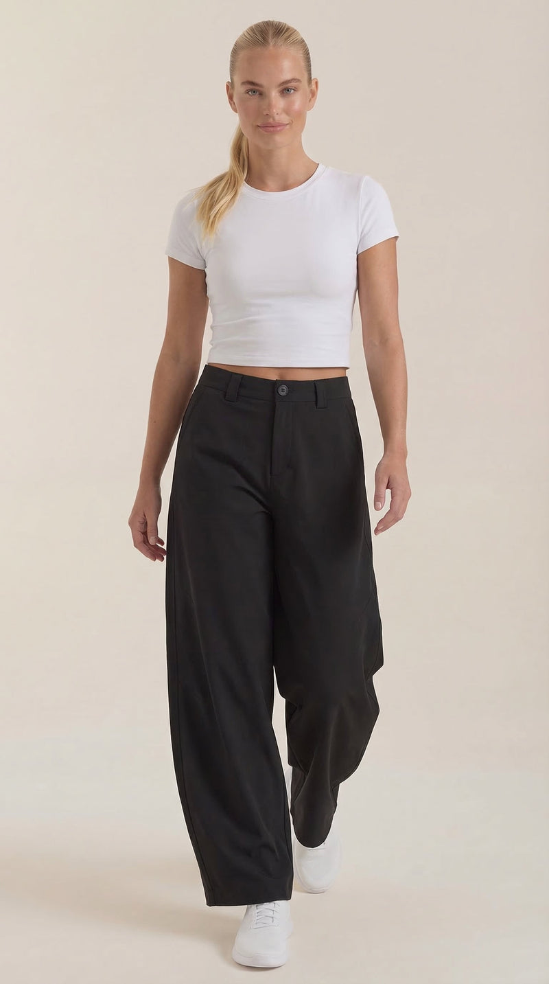 Pantalón Ancho Dina de Alma Sotelo — Negro