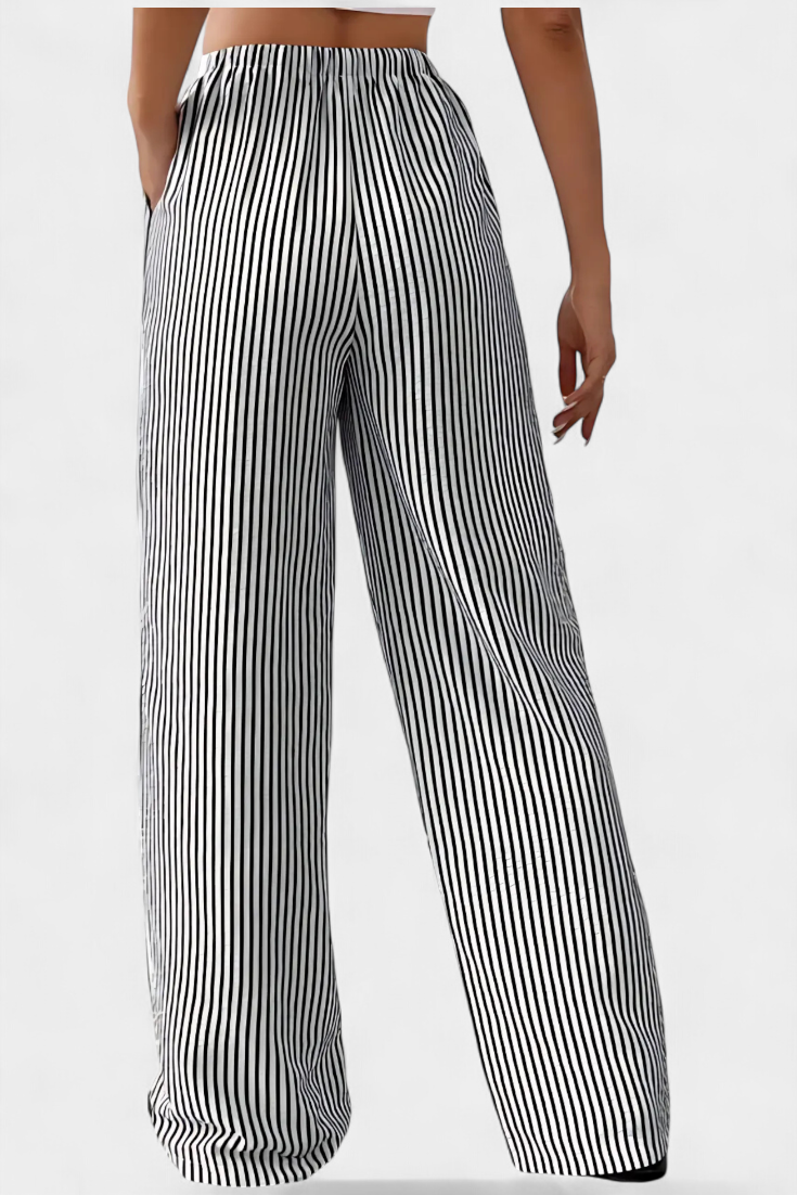 Pantalones Rectos Livianos Sabrina con Cintura Ajustable