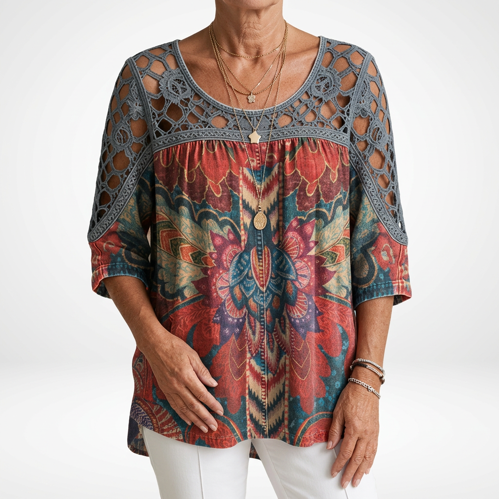 Sofía | Blusa estampada étnica bohemia