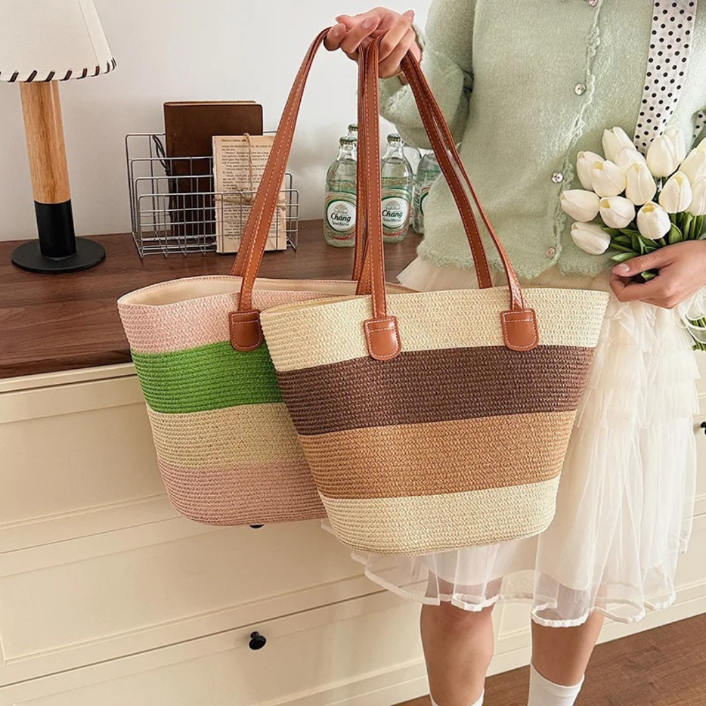 Cora | La Tote de Paja Tejida Colorida