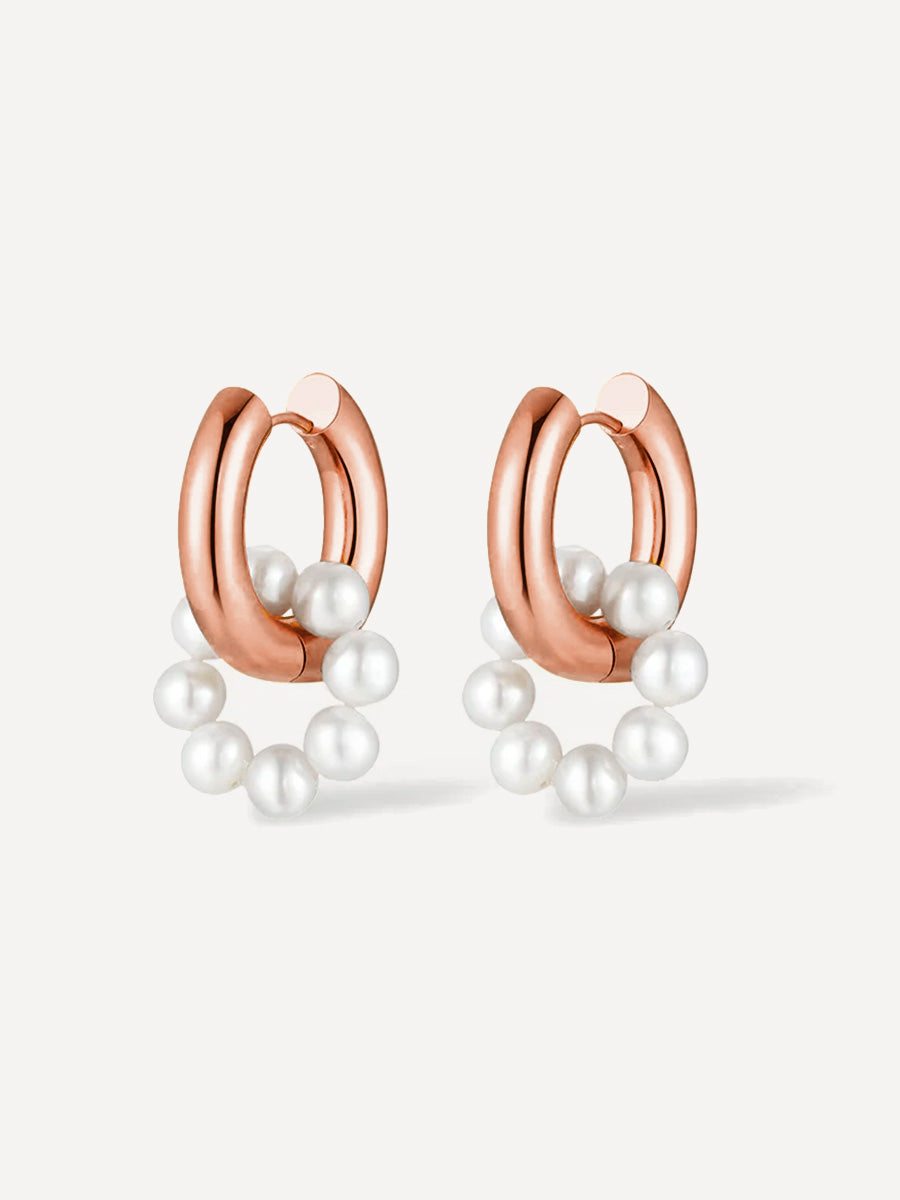 Pendientes de Aro con Perla de Alma Sotelo — Oro Rosa