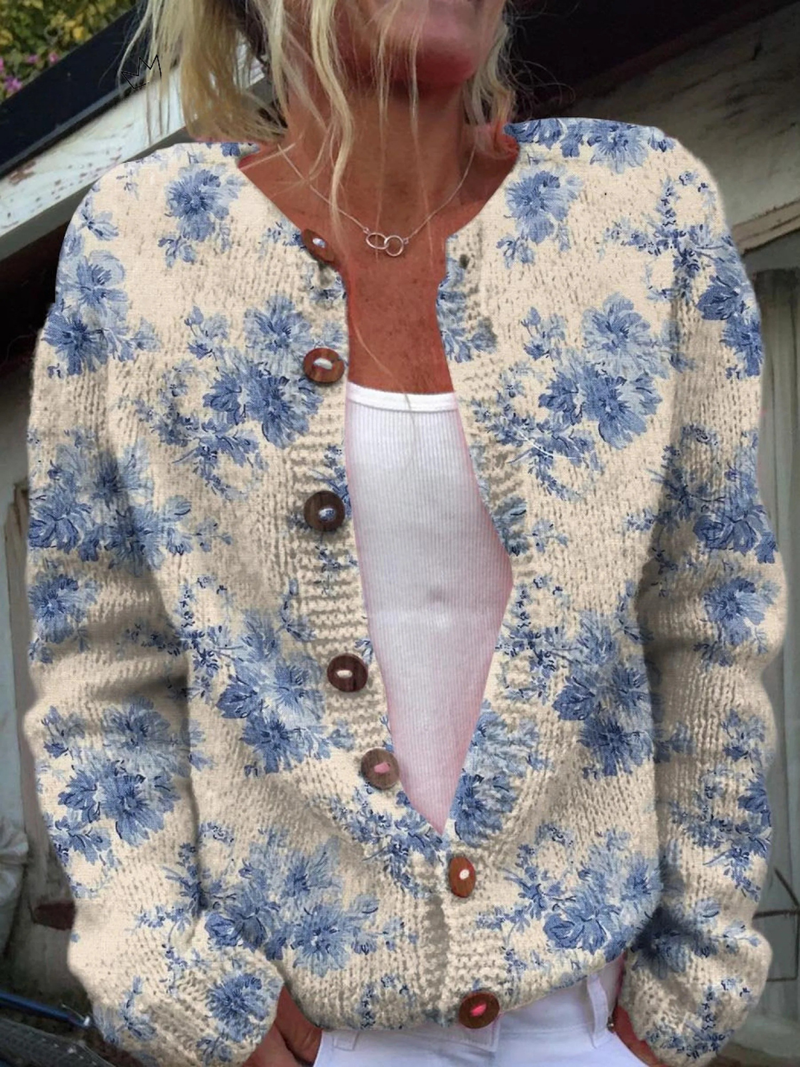 Daysie | Suéter Cardigan con Estampado Vintage