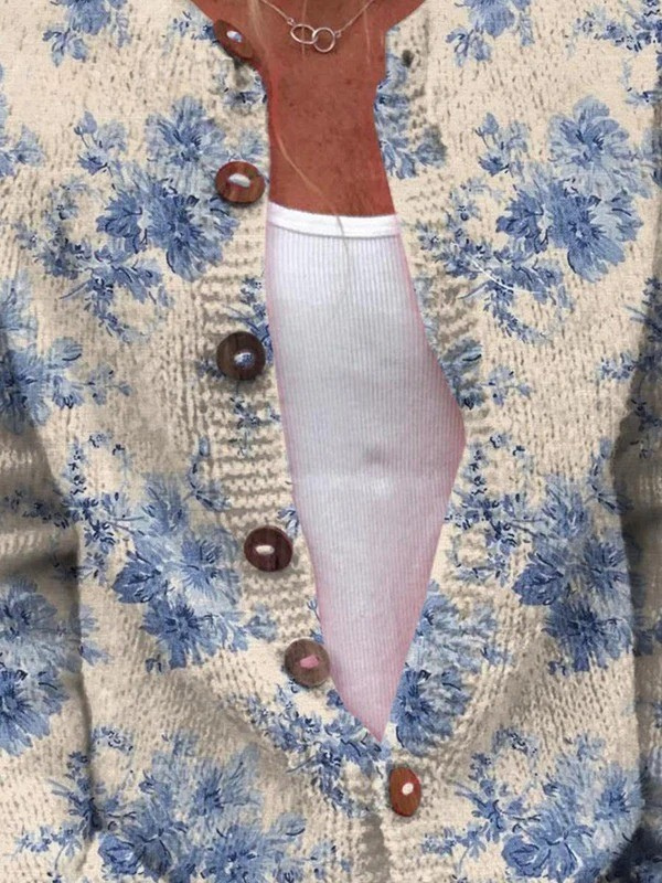 Daysie | Suéter Cardigan con Estampado Vintage