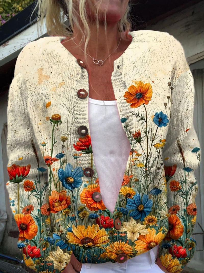 Tansy | Cárdigan de Punto Floral Vintage