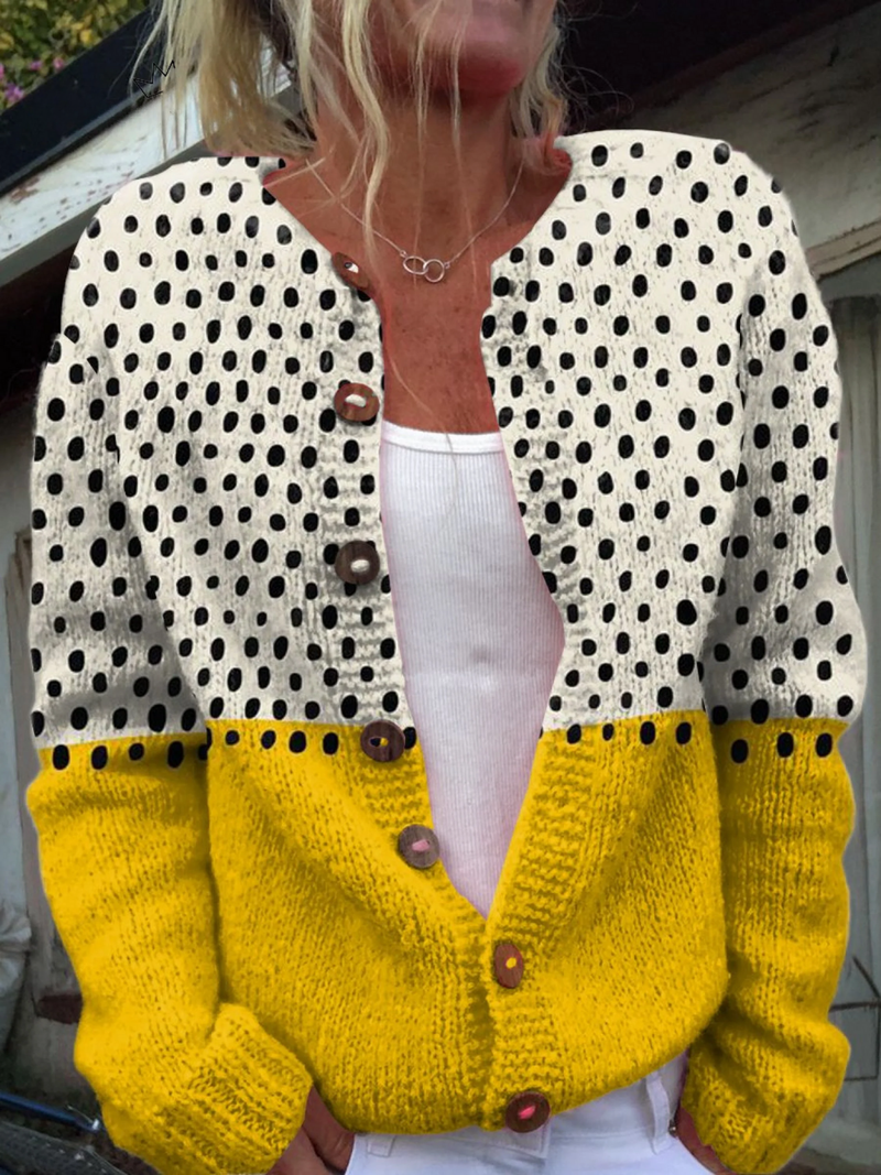 Junella | Suéter Cardigan de Impresión Vintage