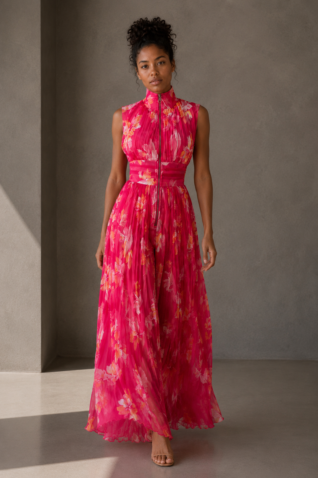 Mono plisado en Fucsia — frontal