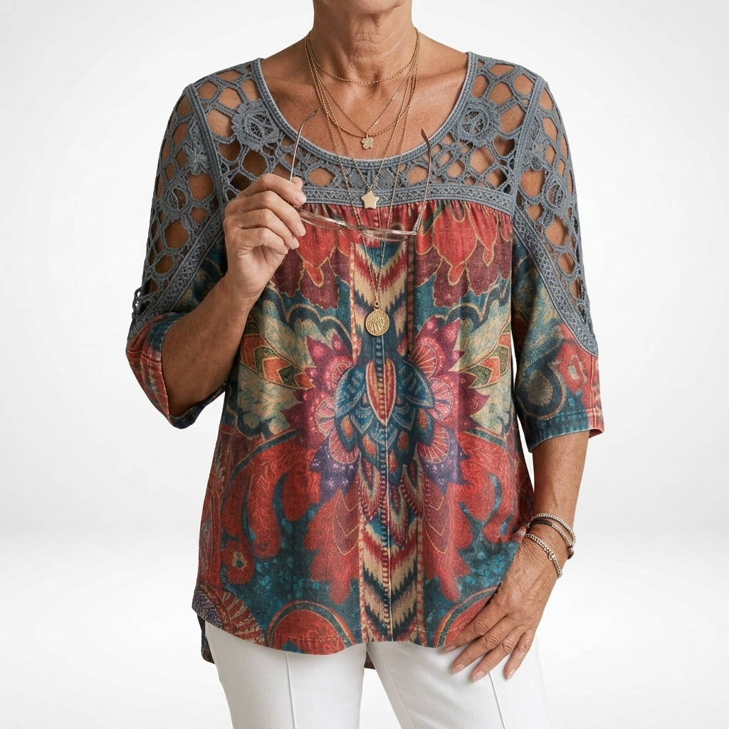Sofía | Blusa estampada étnica bohemia