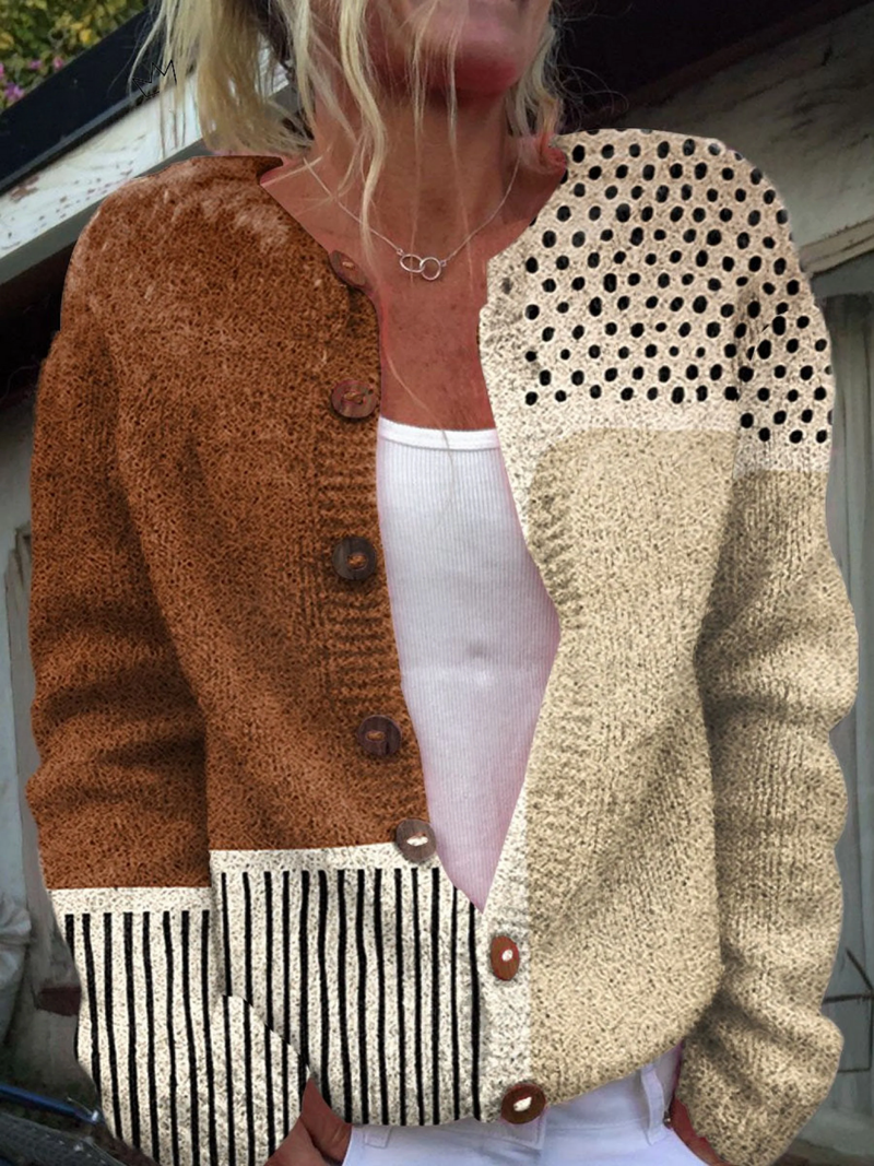 Eloise | Suéter Cardigan de Estampado Vintage
