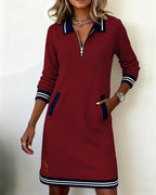 Noelia | Vestido Casual de Manga Larga con Cremallera