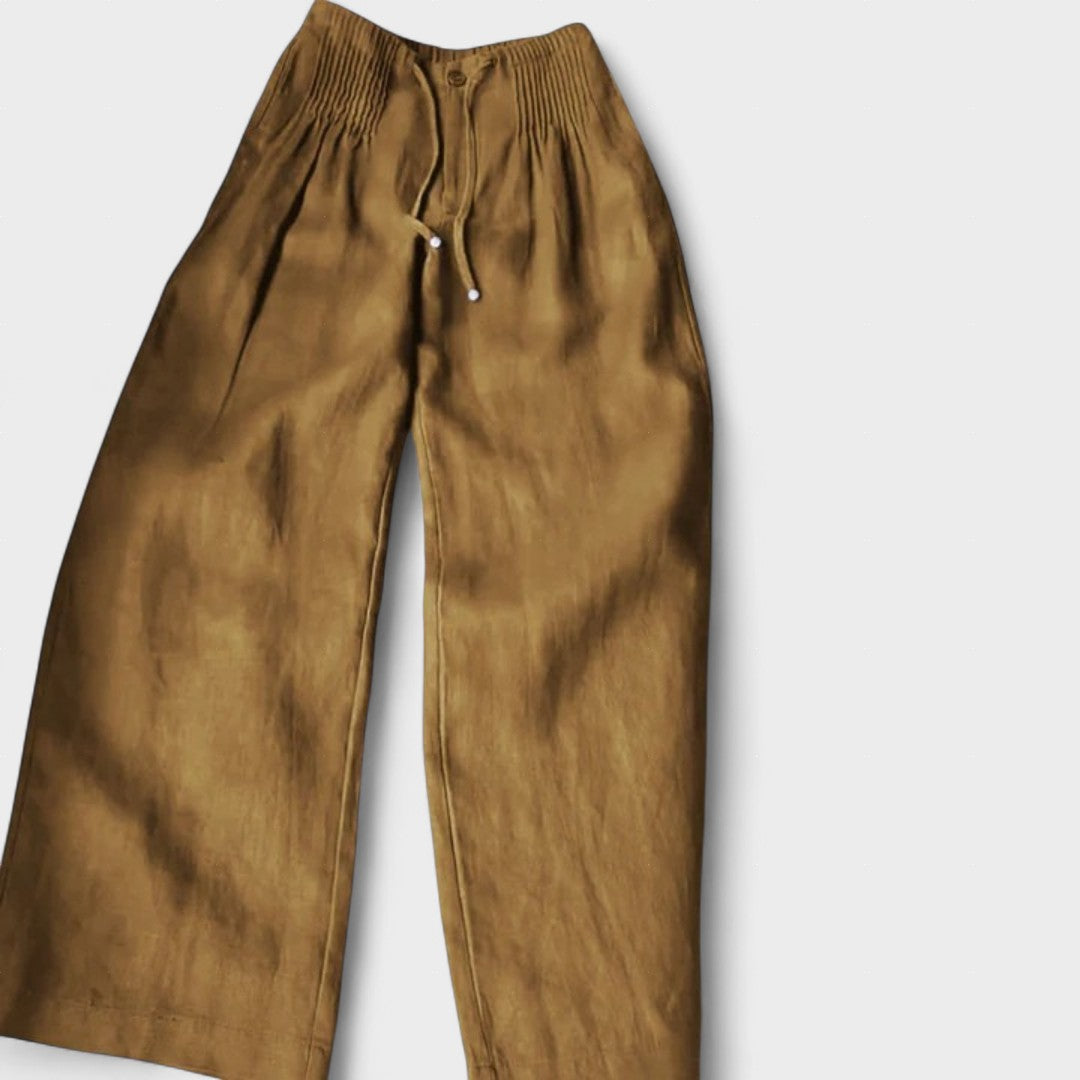 Ángeles | Pantalón amplio de algodón y lino