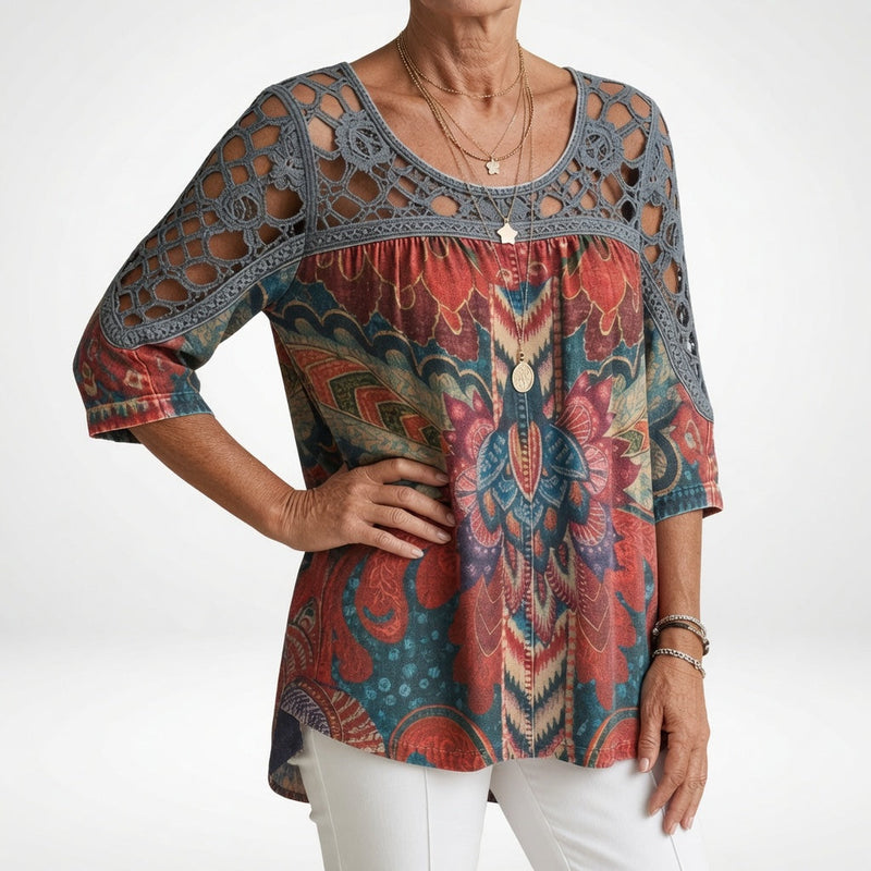 Sofía | Blusa estampada étnica bohemia