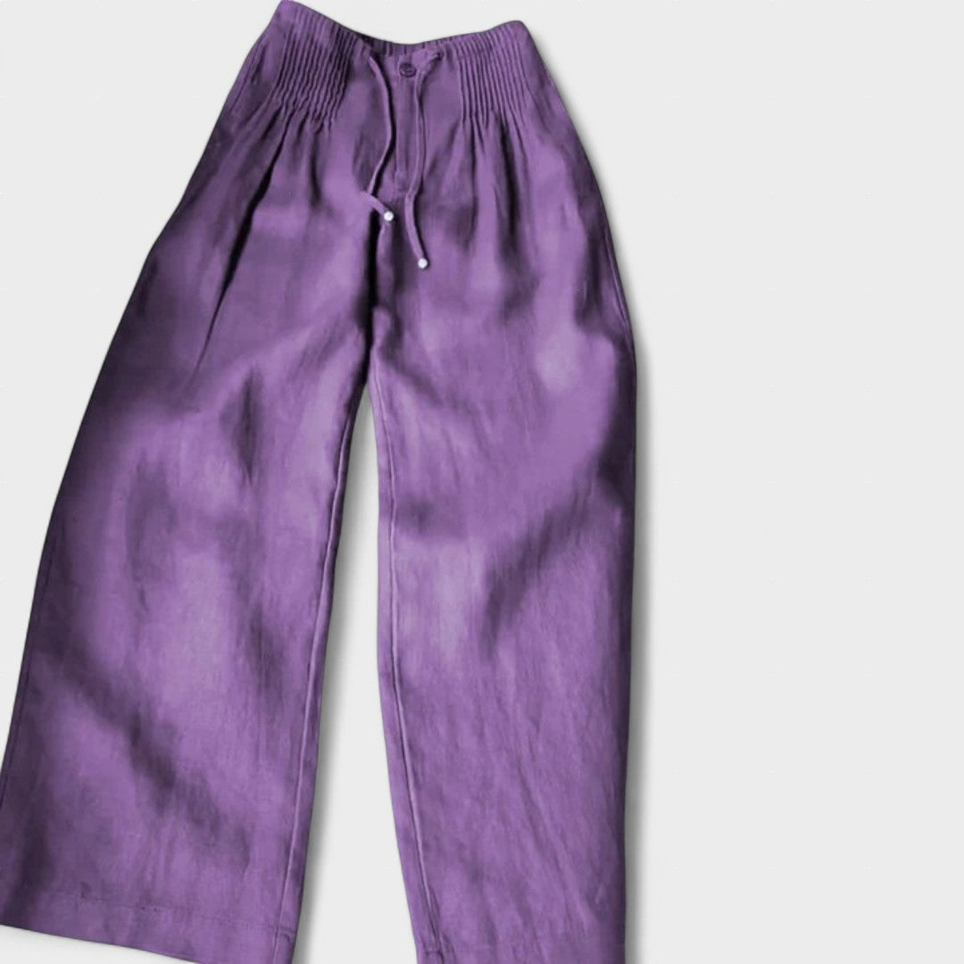 Ángeles | Pantalón amplio de algodón y lino