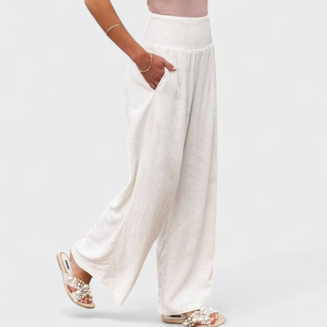 Susana | Pantalones Amplios de Algodón y Lino