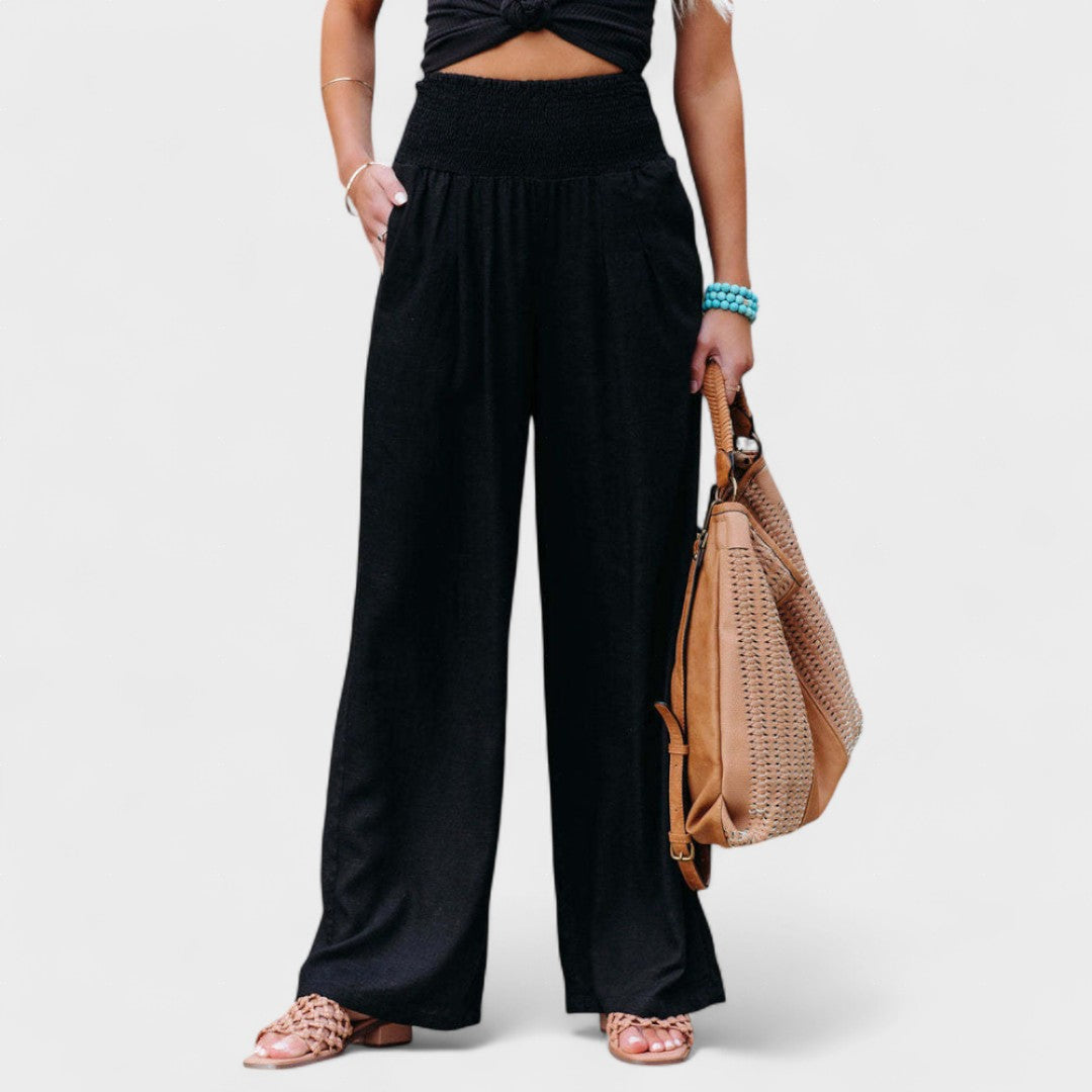 Susana | Pantalones Amplios de Algodón y Lino