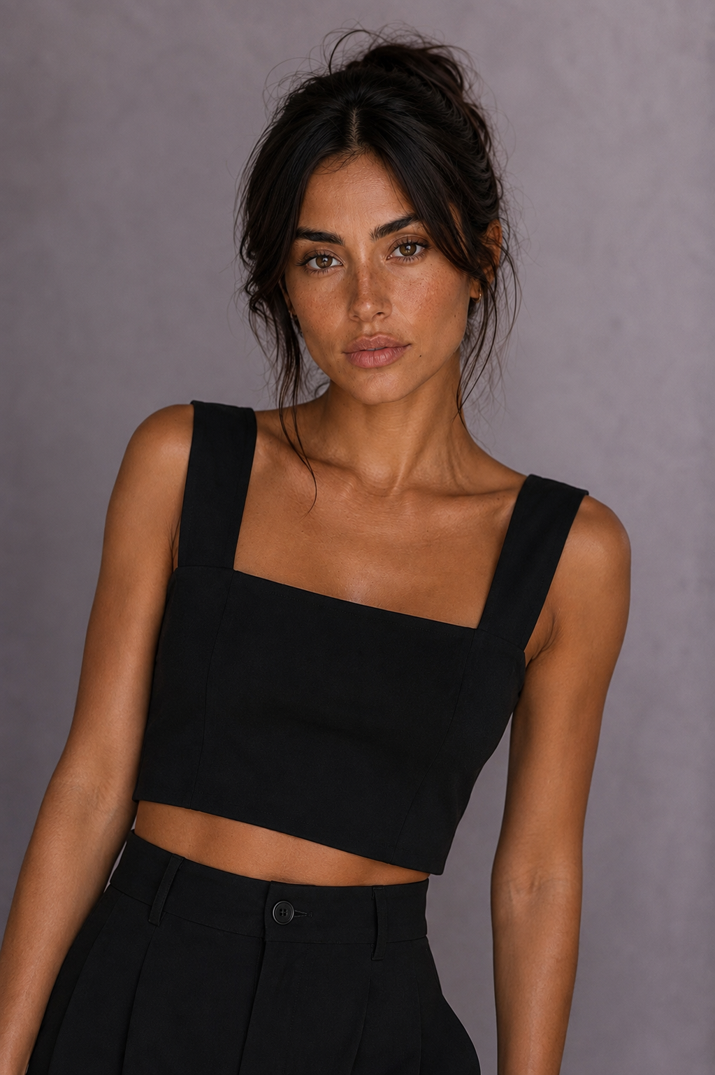 Conjunto en Onix — detalle del top