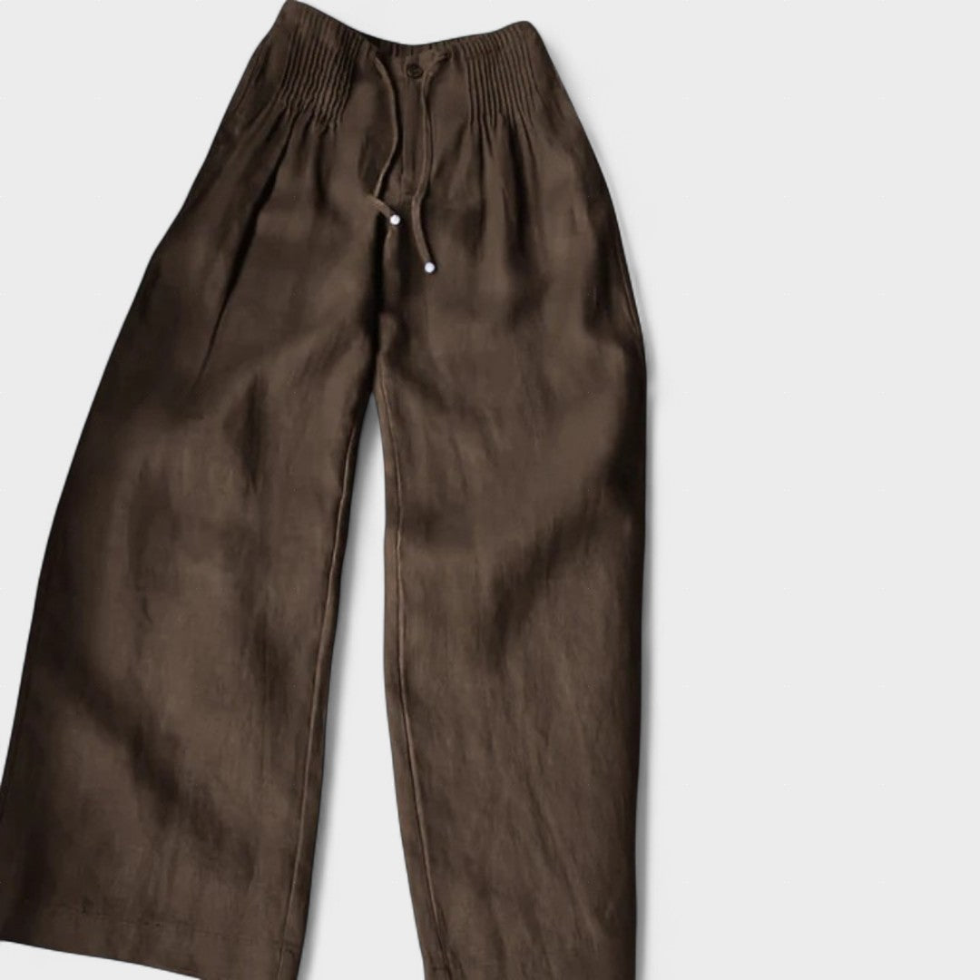 Ángeles | Pantalón amplio de algodón y lino