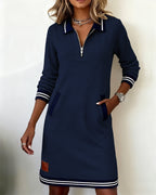 Noelia | Vestido Casual de Manga Larga con Cremallera