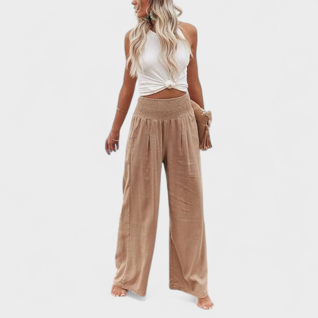 Susana | Pantalones Amplios de Algodón y Lino