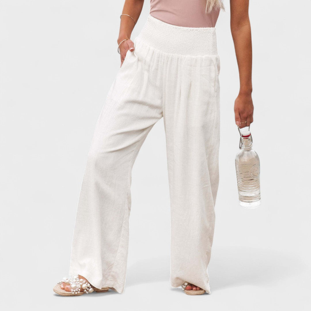 Susana | Pantalones Amplios de Algodón y Lino
