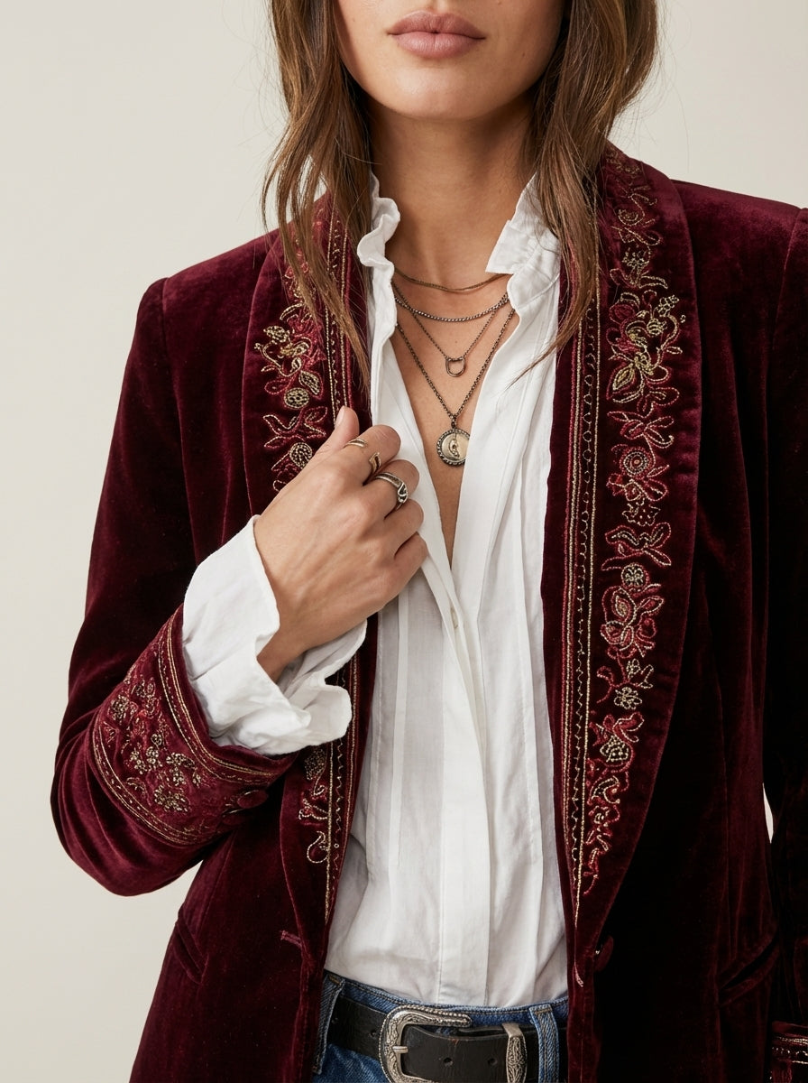 Nuria | Chaqueta Elegante de Terciopelo