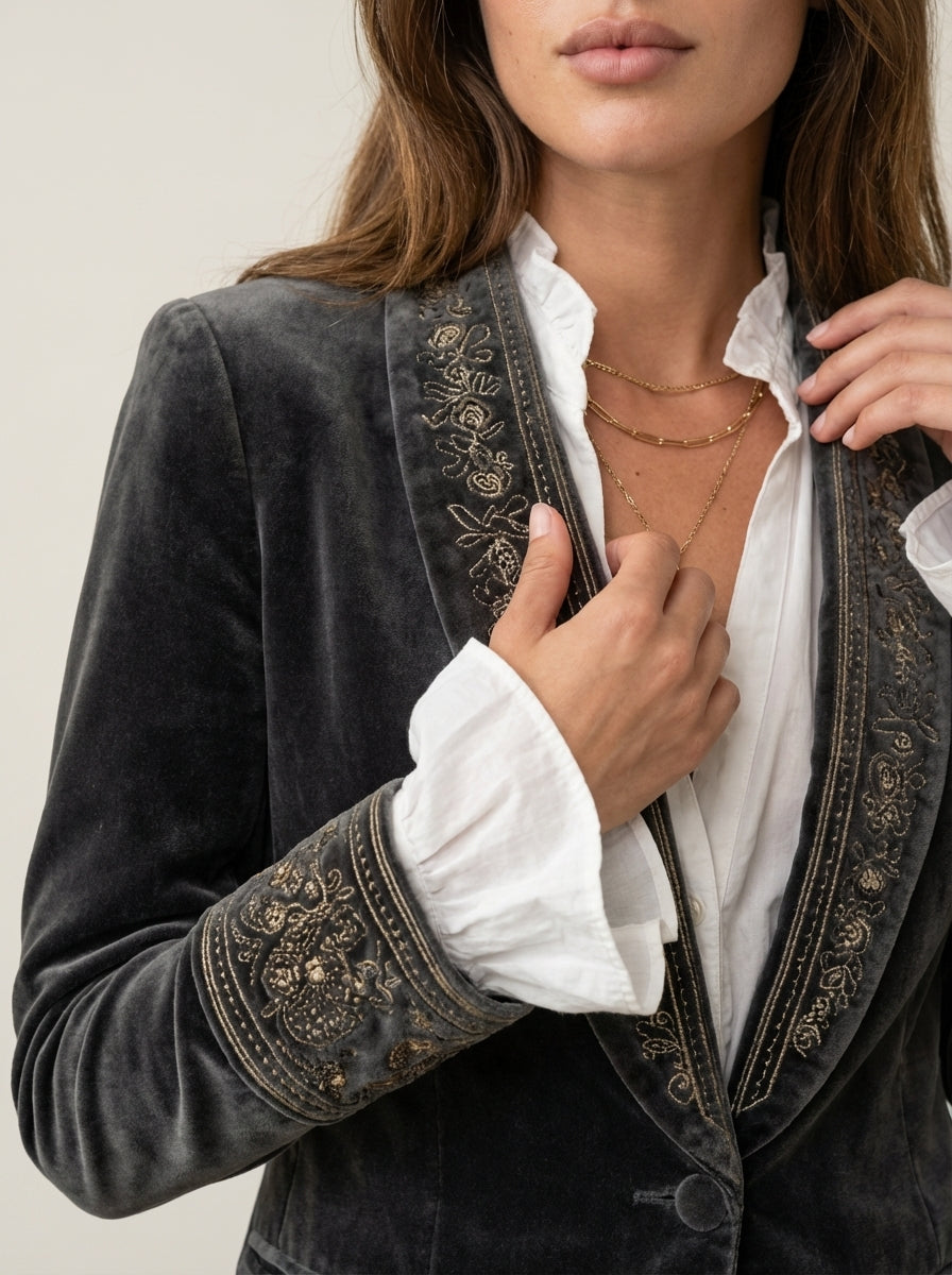 Nuria | Chaqueta Elegante de Terciopelo
