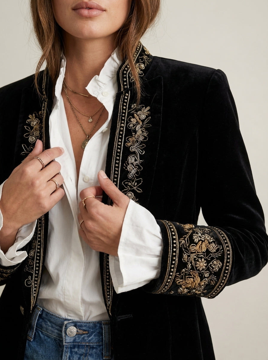 Nuria | Chaqueta Elegante de Terciopelo