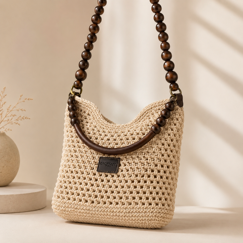 Petra | El Bolso de Hombro de Perlas de Madera