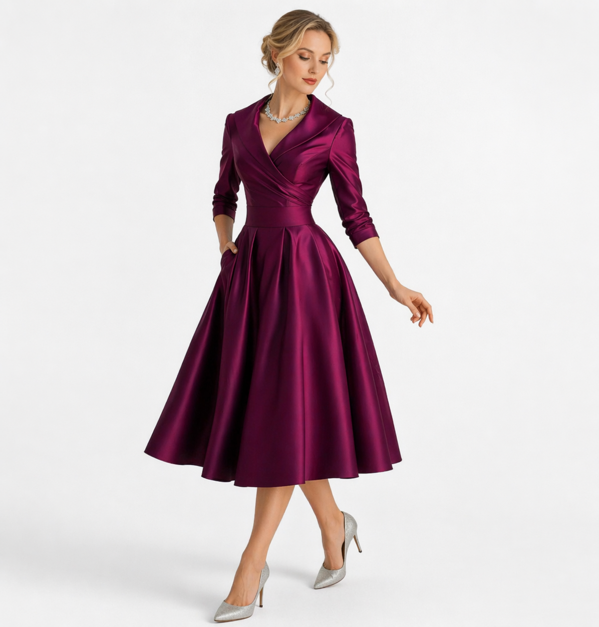 Vestido Midi Plisado Vuelo de Alma Sotelo — foto 5 de 5