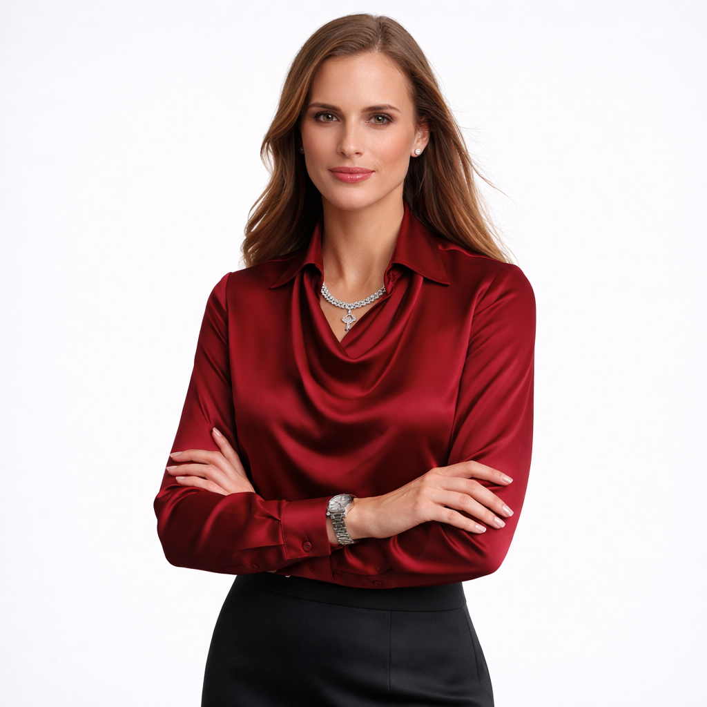 Blusa de Satén con Botonadura de Alma Sotelo — foto 1 de 6
