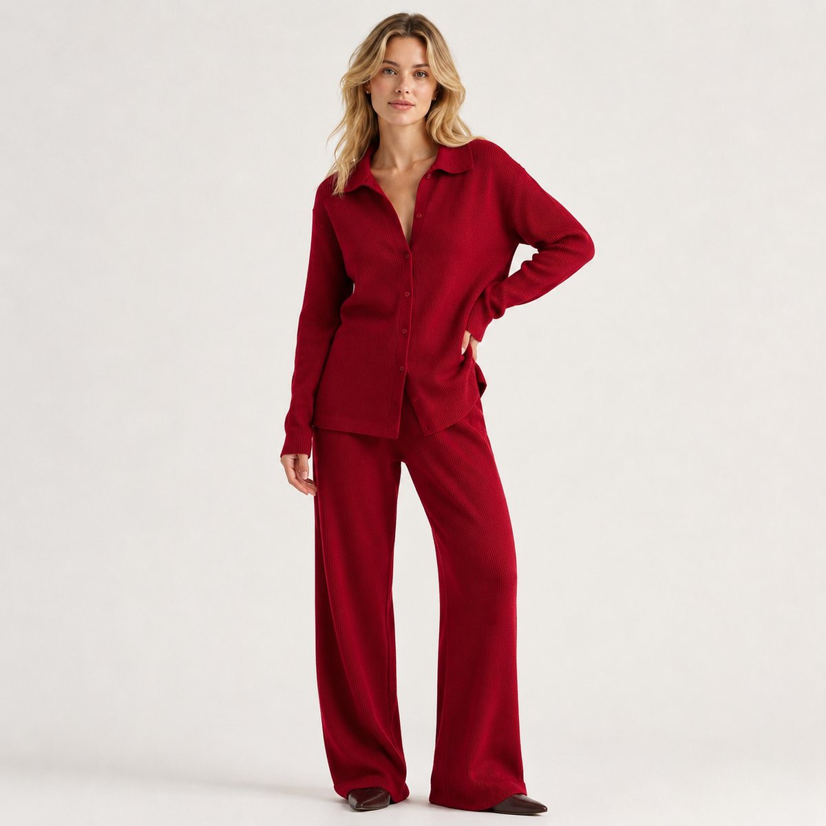 Conjunto de Punto Siena — Cárdigan y Pantalón de Alma Sotelo — foto 2 de 5