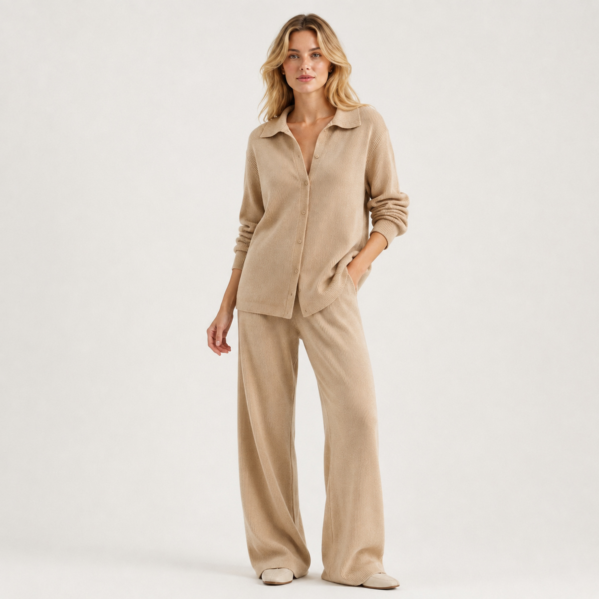 Conjunto de Punto Siena — Cárdigan y Pantalón de Alma Sotelo — foto 4 de 5