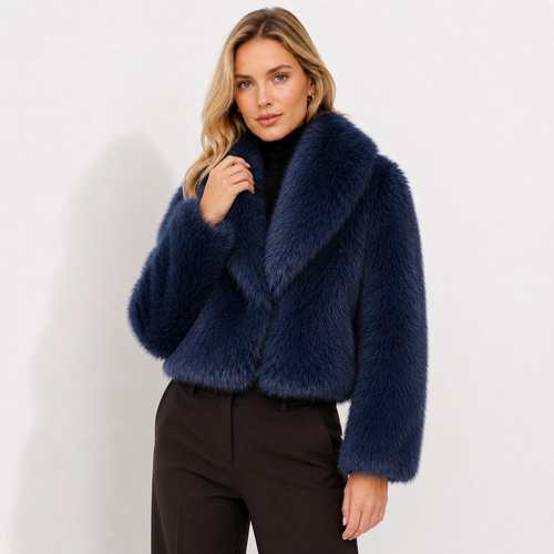Abrigo Pelo Sintético Cuello Chal de Alma Sotelo — foto 2 de 4