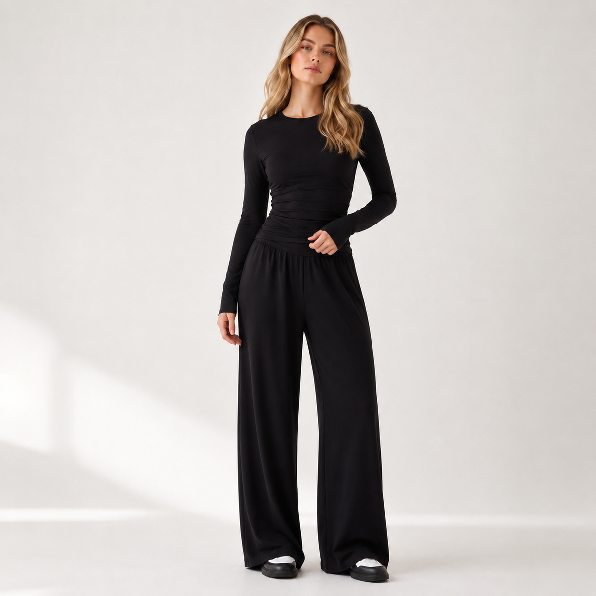 Conjunto Manga Larga y Pantalón Fluido de Alma Sotelo — foto 2 de 4
