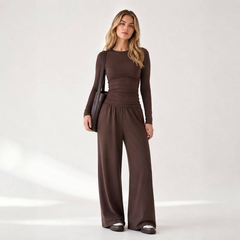 Conjunto Manga Larga y Pantalón Fluido de Alma Sotelo — foto 1 de 4