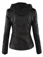 Flavia chaqueta efecto piel negra, espalda