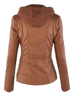 Flavia chaqueta efecto piel marrón claro, espalda