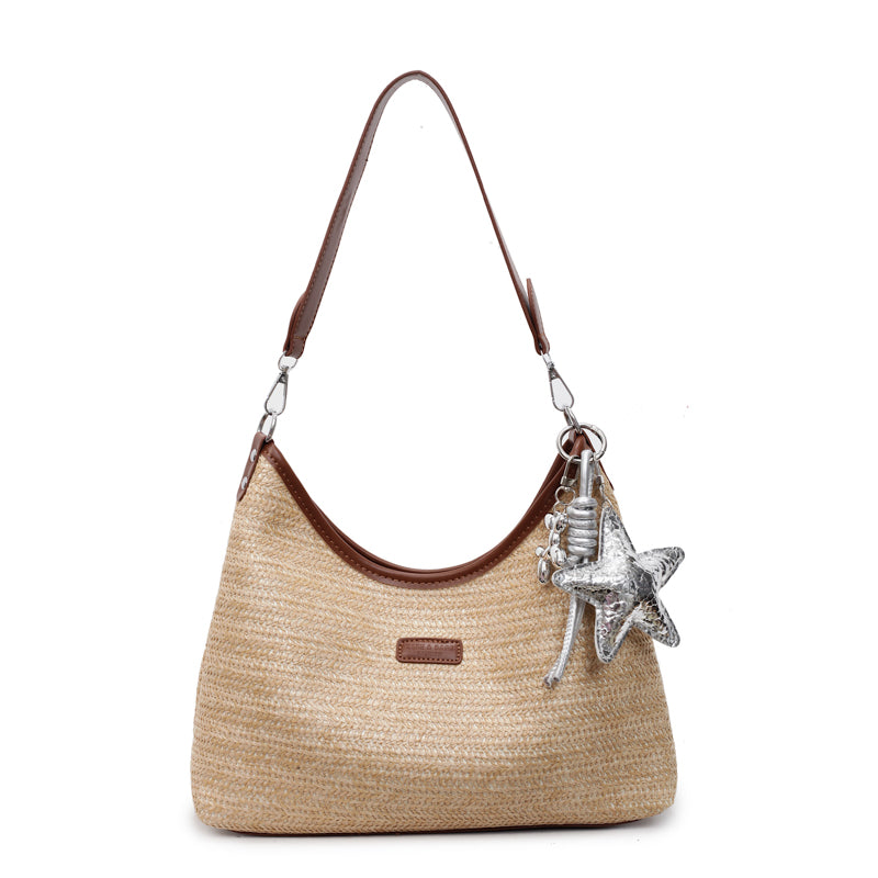 La Bolsa de Hombro Boho Rayada