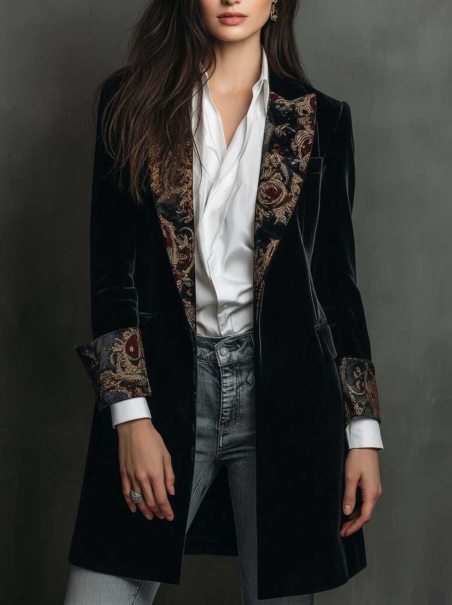Marta | Blazer Entallado con Estampado Barroco