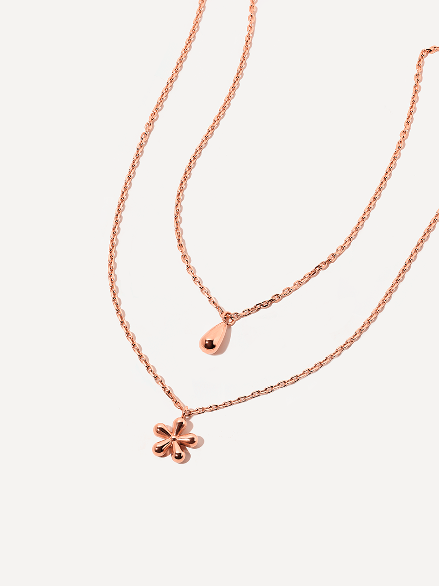 Collar Floral Dorado de Alma Sotelo — Oro Rosa