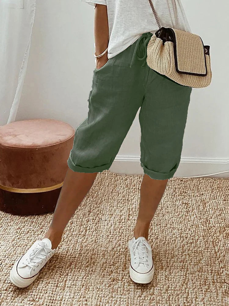 Lucía | Pantalones Cortos de Algodón y Lino