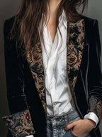 Marta | Blazer Entallado con Estampado Barroco